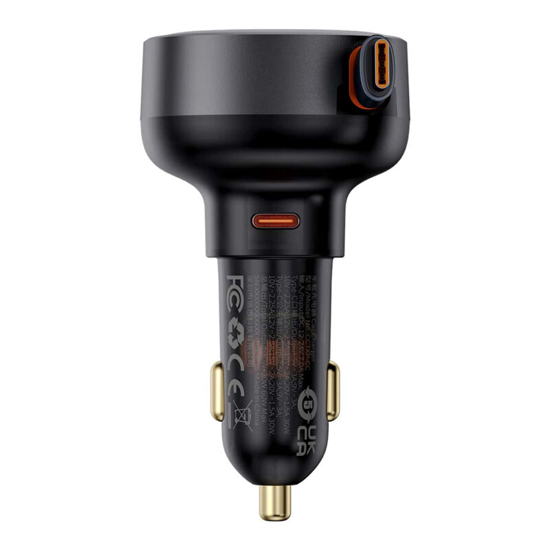 INCARCATOR auto Baseus Enjoyment Pro, 2 x USB Type-C , total output 60W, pt. bricheta auto, negru "C00057802111-01" (timbru verde 0.18 lei) - 6932172641658