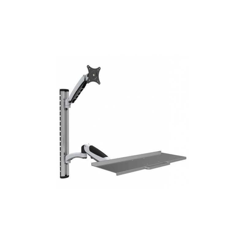 Suport pentru monitor si tastatura, de perete, raft extensibil, 15-27 inch, reglabil, TECHLY, gri, ICA-PLW 02 "ICA-PLW02"