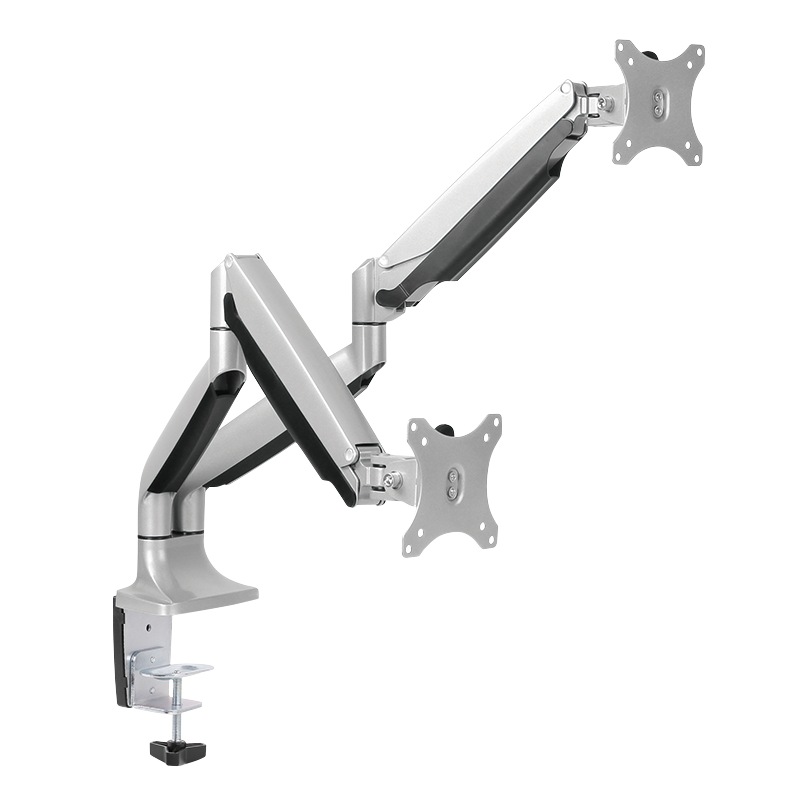 SUPORT de birou LOGILINK, pt 2 TV/monitor plat, curbat, diag. max 32 inch, rotatie, inclinare, pivotare, orizontala, verticala, totala, max 9 Kg x 2, "BP0043"