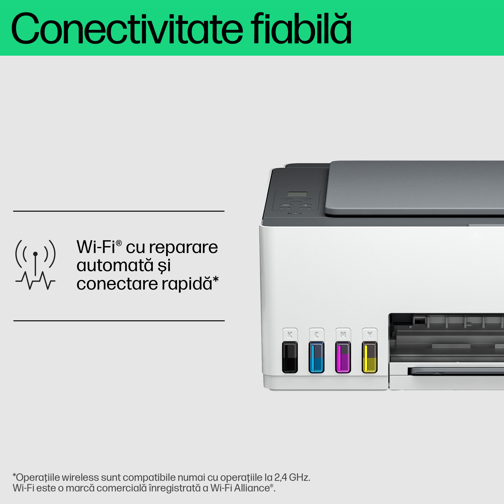 Multifunctional Inkjet CISS Color HP, SMART TANK 580, A4, Functii: Impr.|Scan.|Cop., Vit.Print. 12ppm, Conectivitate:USB|WIFI, Duplex:nu, ADF:Nu(incl.TV 8lei) "1F3Y2A" - imagine 5