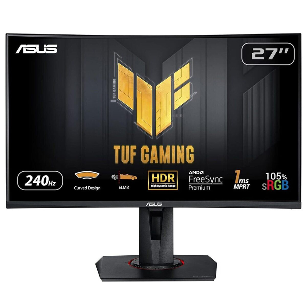 Monitor Gaming IPS LED ASUS TUF 27" VG27VQM, Full HD (1920 x 1080), HDMI, DisplayPort, AMD FreeSync, Ecran Curbat, Pivot, Boxe, 240 Hz, 1 ms (Negru) "90LM0510-B03E70" (timbru verde 7 lei)