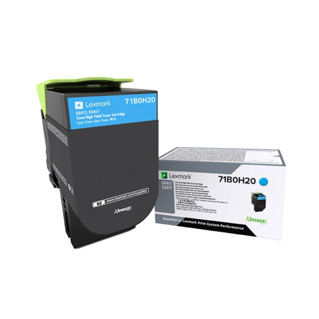 Toner Original Lexmark Cyan, 71B0H20, pentru CS417|CX417, 3.5K, (timbru verde 1.2 lei) , "71B0H20"