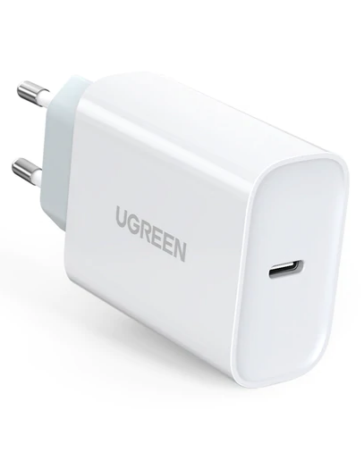 INCARCATOR retea Ugreen, "CD127" Quick Charge 30W, 1 x USB Type-C 5V/3A, alb "70161" (timbru verde 0.18 lei) - 6957303871612