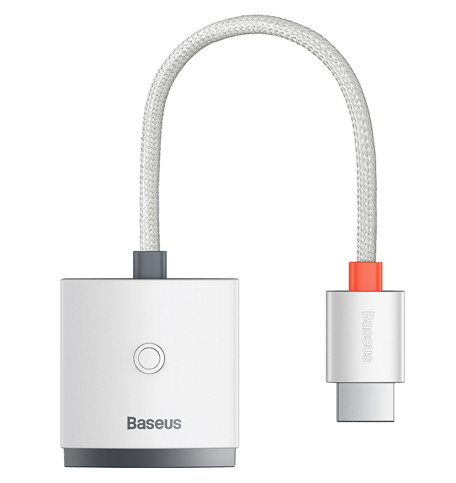 CABLU video Baseus Lite, HDMI (T) la 1 x VGA (M) 1920x1080 la 60Hz, lungime 0.20m, alb "WKQX010002" (timbru verde 0.08 lei) - 6932172606152