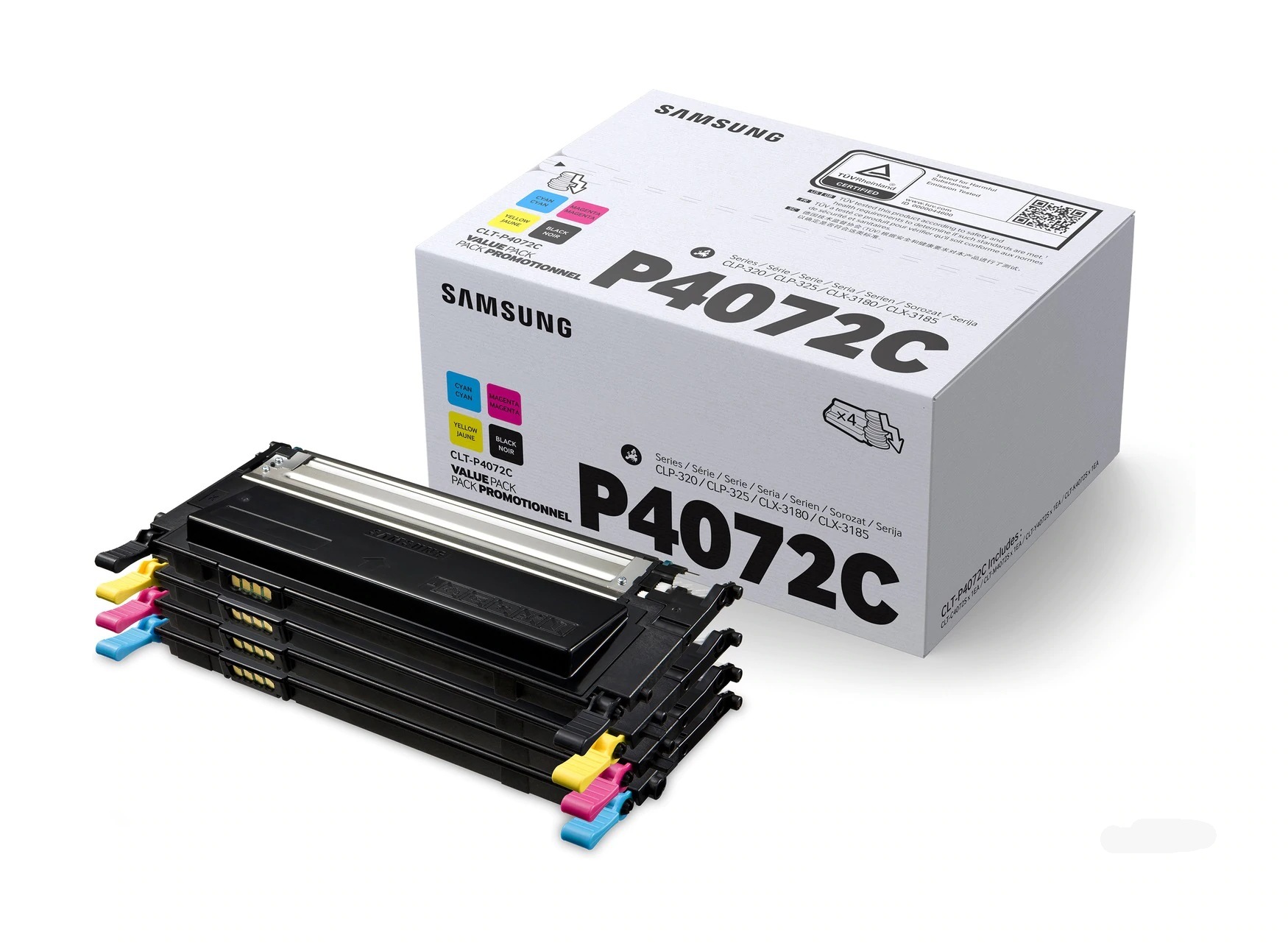 Combo-Pack Original Samsung CMYK, P4072C, pentru CLP-320|CLP-325|CLX-3185, 3 x 1K, (timbru verde 1.2 lei) , "SU382A"