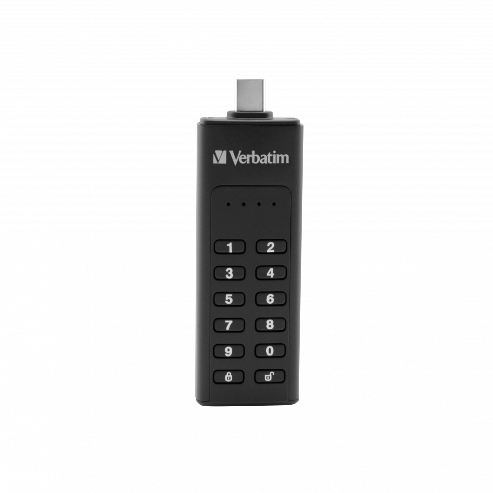 MEMORIE USB KEYPAD VERBATIM 64GB CU ENCRIPTIE AES- 256-BIT USB 3.1, USB C "49431" (TIMBRU VERDE 0.03 LEI)