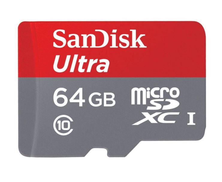 CARD MicroSD SANDISK, 64 GB, MicroSD, clasa 10, standard UHS-I U1, "SDSQUNR-064G-GN3MN" (timbru verde 0.03 lei)