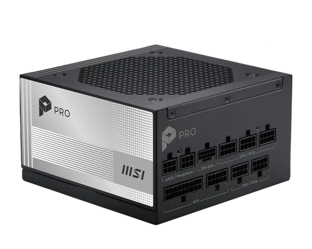 Sursa MSI PRO A850PL PCIE5, 850W, ATX, PCIe 5.1, 80 PLUS Platinum, Full Modulara, Negru "PRO A850PL PCIE5" (timbru verde 2 lei)