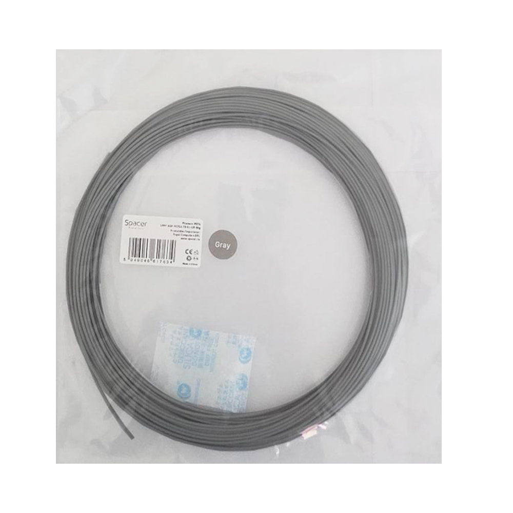 FILAMENT Spacer pt. imprimanta 3d, PETG, 1.75mm diamentru, 50g, topire 225-255 grC, grey, "SPPF-3DP-PETG1.75-01-GR-50g"