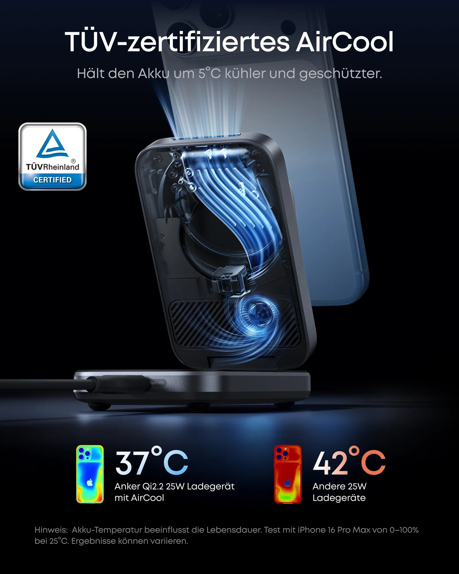 Statie de incarcare wireless 3 in 1 Anker, Prime, 45W, portabil, pliabil, fast charge, pentru iPhone seriile 12-17, Apple Watch, AirPods,exceptie iPhone 17 Air, 1 x USB-C incarcare, gri, "B25N1G11" - 0194644321809 - imagine 4