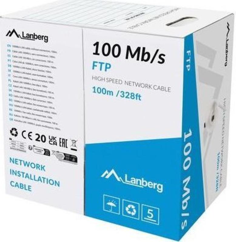 Cablu LAN CABLE FTP 100Md AWG 24 gri "LCF5-11CC-0100-S"