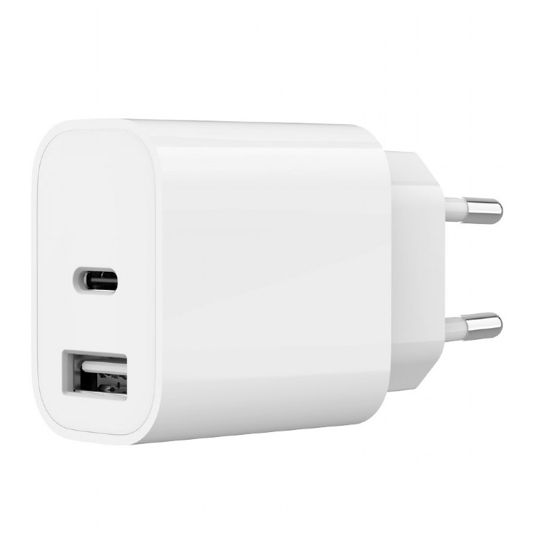 ALIMENTATOR retea 220V GEMBIRD, universal, 1 x USB Type-C 2.4A , 1 x USB-A maxim 2.4A, protectie: scurtcircuit, supraincarcare, alb, "TA-UC-2AC12-01" (timbru verde 0.18 lei)