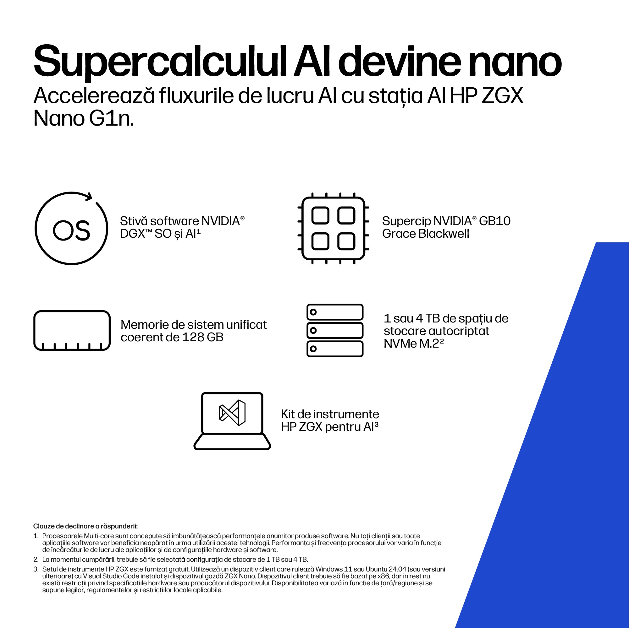 PC ZGX NANO G1N AI GB10/128G/2TB NVIDIA DGX D4DB3ET HP"D4DB3ET" - imagine 3
