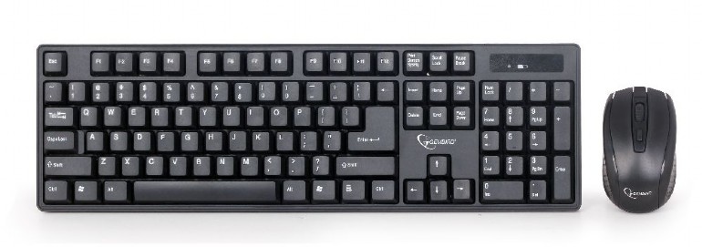 KIT wireless GEMBIRD, tastatura wireless 104 taste + mouse wireless 1000dpi, 4 butoane, rotita scroll, black "KBS-W-01" (timbru verde 0.8 lei)