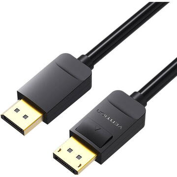 Cablu video Vention, DisplayPort(T) la DisplayPort(T), 1.5m, rezolutie 4K la 60Hz, PVC, negru, "HACBG" (timbru verde 0.08 lei) - 6922794733282