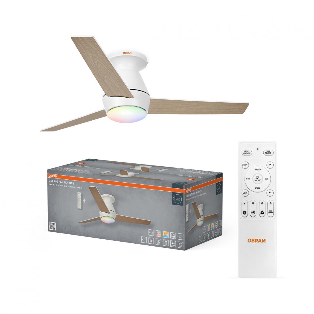 CEILING FAN NORDES 1065 38W CCTRGB OSRAM "000004058075857711" (timbru verde 2 lei)