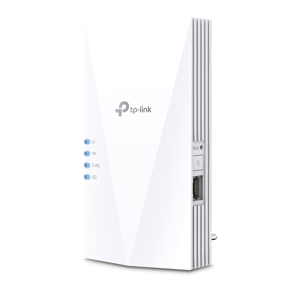 RANGE EXTENDER TP-LINK wireless AX1500, 1500Mbps, 1 port Gigabit, 2 antene interne, 2.4 / 5Ghz dual band, Wi-Fi 6, "RE500X" (timbru verde 2 lei)