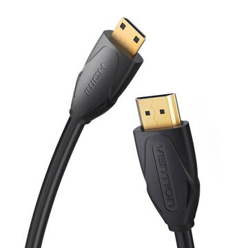 Cablu video Vention, HDMI(T) -miniHDMI(M), 1.5m, rezolutie maxima 4K la 30Hz, conectori auriti, cupru, dublu sens,invelis PVC, negru, "VAA-D02-B150" (timbru verde 0.18lei) - 6922794721029