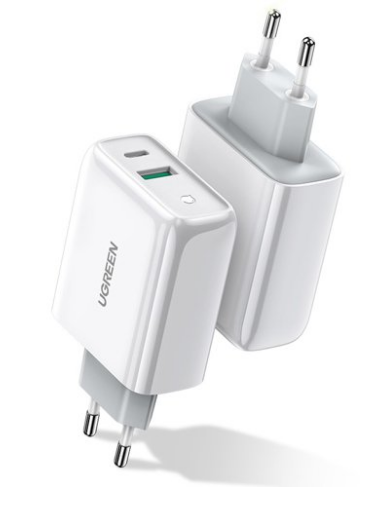 INCARCATOR retea Ugreen, "CD170" Quick Charge 36W, USB x 1, USB Type-C x 1, 5V/3.4A max, alb "60468" (timbru verde 0.18 lei) - 6957303864683