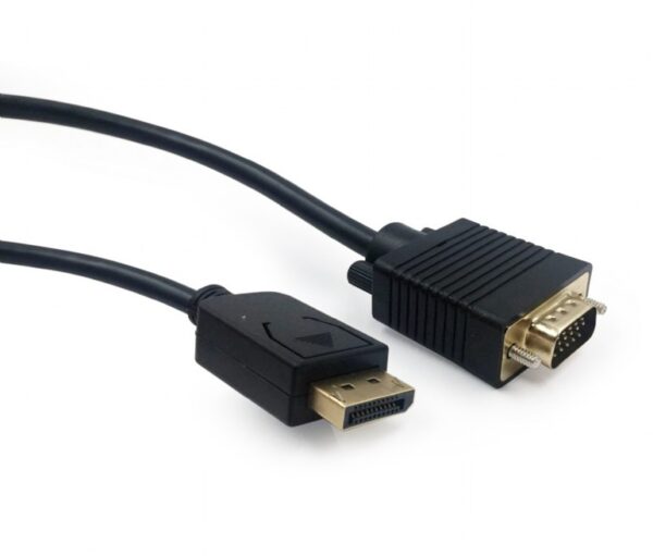 CABLU video Spacer, adaptor DisplayPort (T) la VGA (T), 1.8m, rezolutie maxima Full HD,1960x1024, 1080p, la 60Hz, negru, "SPVC-DPm-VGAm-FHD60-1.8" (timbru verde 0.18 lei)