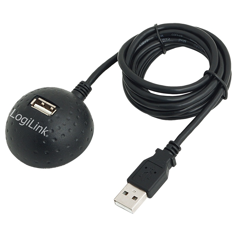 CABLU USB LOGILINK prelungitor, USB 2.0 (T) la USB 2.0 (M), 1.5m, format Docking Station pt. mufa mama, negru, "CU0013B" (timbru verde 0.08 lei)