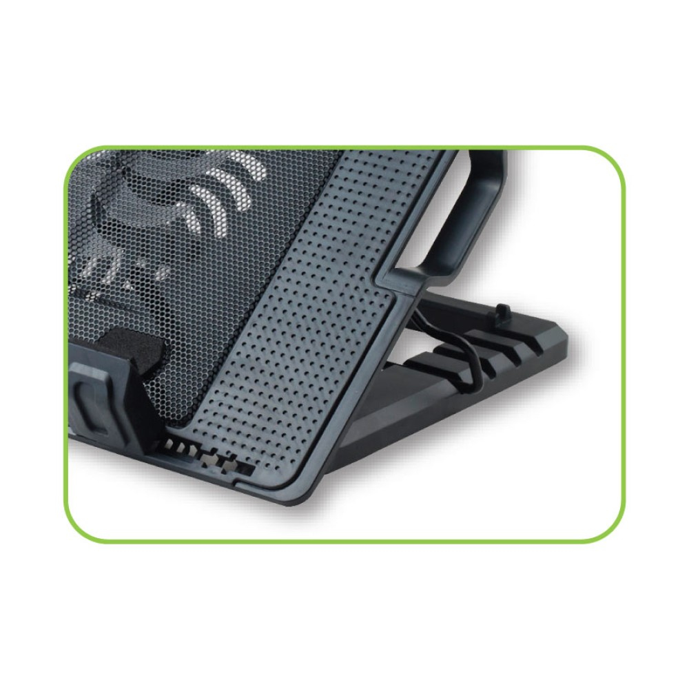 Suport pentru laptop cu sistem de racire, ergonomic, reglabil, iluminat led, 17.3 inch maxim, Negru, Techly, ICOOL-CP12TY "ICOOL-CP12TY" - imagine 8
