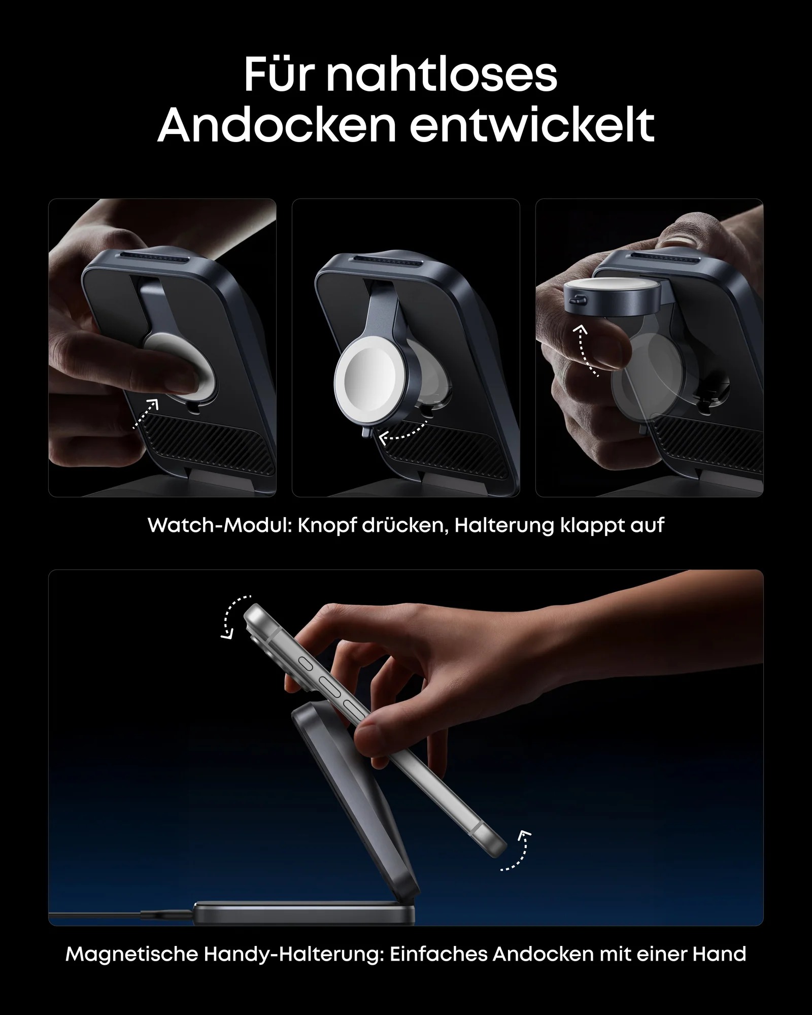 Statie de incarcare wireless 3 in 1 Anker, Prime, 45W, portabil, pliabil, fast charge, pentru iPhone seriile 12-17, Apple Watch, AirPods,exceptie iPhone 17 Air, 1 x USB-C incarcare, gri, "B25N1G11" - 0194644321809 - imagine 9