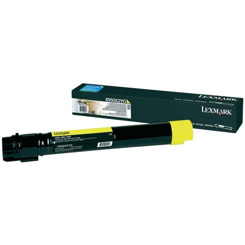 Toner Original Lexmark Yellow, X950X2YG, pentru X950|X952|X954, 22K, (timbru verde 1.2 lei) , "X950X2YG"