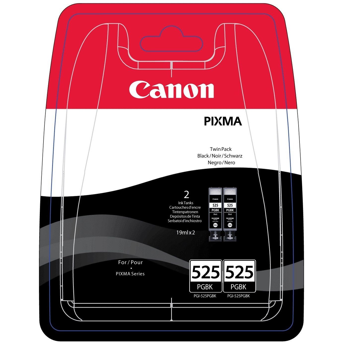 Cartus Cerneala Original Canon Black, PGI-525B2X, pentru Pixma IP4850|IP4950|IX6550|MG5150|MG5250|MG5350|MG6150|MG6250|MG8150|MG8250|MX715|MX885|MX895, , (timbru verde 0.15 lei), "BS4529B006AA"