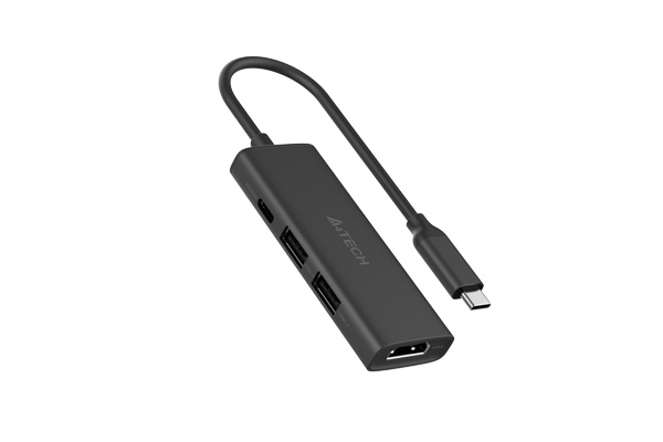 DOCKING Station A4tech universal, 4-in-1, conectare PC USB Type C, USB-Cx1, USB-A 3.0x1, USB-A 2.0x1, porturi video HDMIx1 4K@30Hz, PD 100 W,cablu 0.15 m, gri "DST-40C-GR" (timbru verde 0.18 lei)