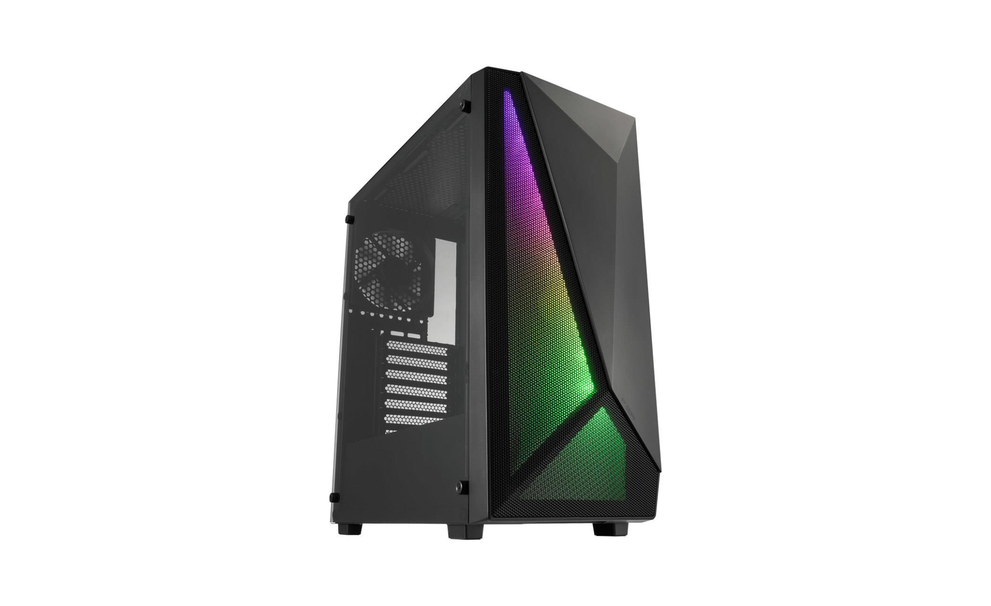CARCASA FORTRON Middle Tower, ATX, "CMT195A", fara sursa, USB 3.0 x 2, USB 2.0 x 1, RGB light bar, 120mm x 4 fan, HD-audio, negru, "POC0000213" (timbru verde 0.32 lei)