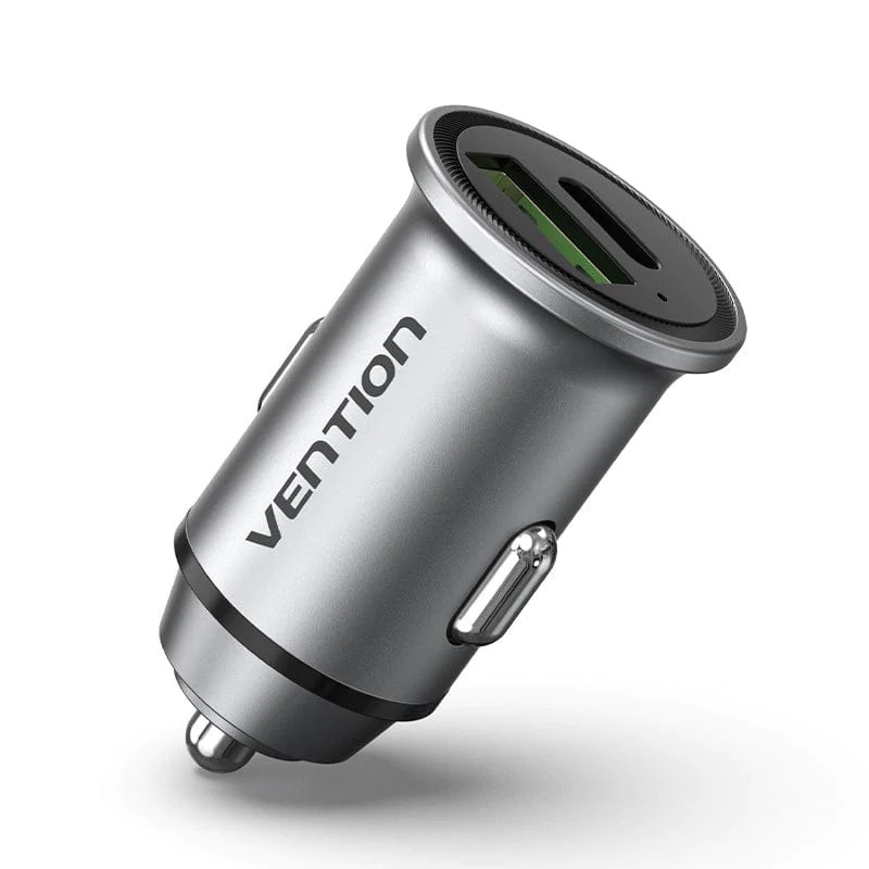 Alimentator SmartPhone Auto Vention, 20W, 1 x USB-C, 1 x USB-A, PD+QC, gri,, "FFBH0" (timbru verde 0.18 lei)