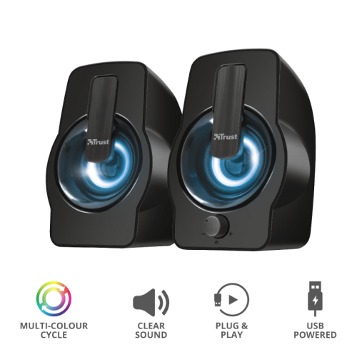 BOXE PC Trust Gemi RGB 2.0 Speaker Set - black "22948" (timbru verde 2.00 lei)