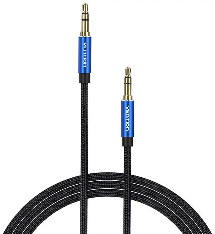 Cablu audio Vention, Jack 3.5mm (T) la Jack 3.5mm (T), 0.5m, conectori auriti, braided BBC, albastru, "BAWLD" (timbru verde 0.03 lei) - 6922794765955