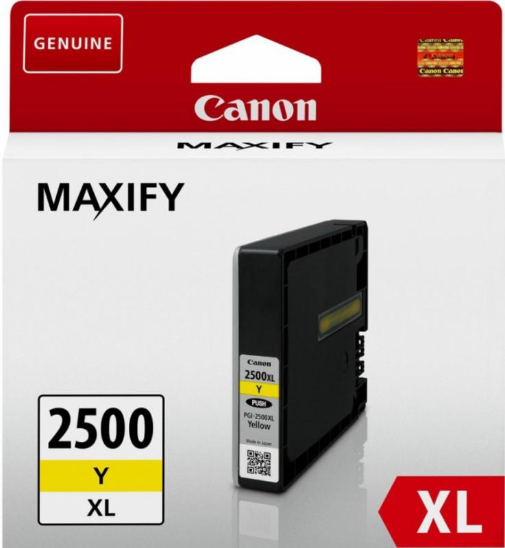 Cartus Cerneala Original Canon Yellow, PGI-2500XLY, pentru Maxify IB4050|IB4150|MB5050|MB5150|MB5350|MB5450, , (timbru verde 0.15 lei), "BS9267B001AA"