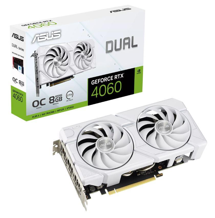 VGA PCIE16 RTX4060 8GB GDDR6/RTX4060-O8G-EVO-WHITE ASUS "DUAL-RTX4060-O8G-EVO-WHITE"