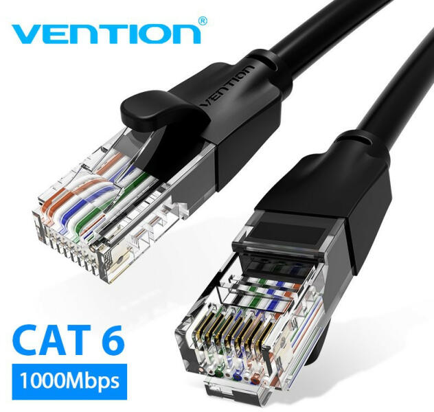 Patch Cord UTP Vention, 5m, Cat 6, RJ-45 (T) la RJ-45 (T), 26 AWG, negru, "IBEBJ" - 6922794741089