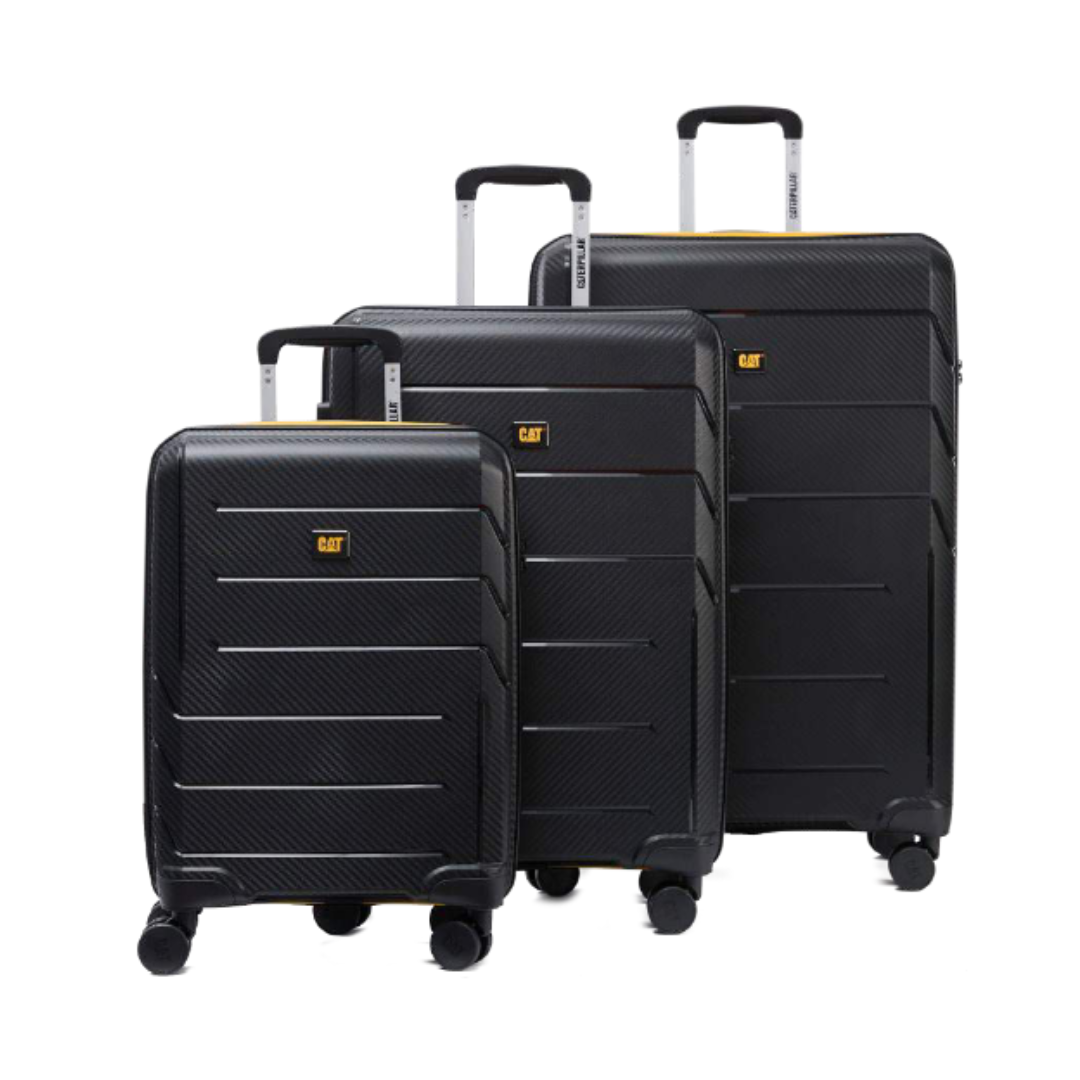 Set 3 trollere CATERPILLAR Cargo Venture, 35L, 59L, 92L, ABS - black "CAT-84922-01"