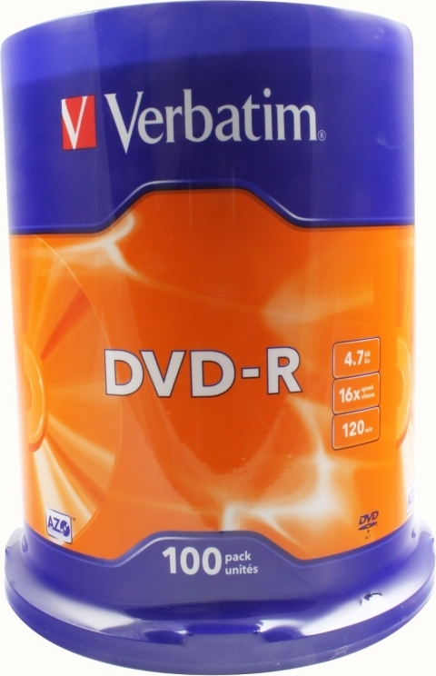 DVD-R VERBATIM 4.7GB, 120min, viteza 16x, 100 buc, Single Layer, spindle, "Matt Silver" "43549"