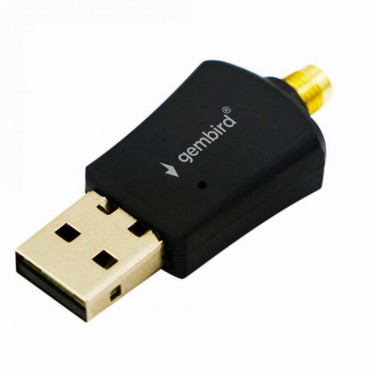ADAPTOR RETEA GEMBIRD , extern, USB 2.0, suporta pana la 802.11n 300 Mbps, antena detasabila, "WNP-UA300P-02" (timbru verde 0.18 lei)