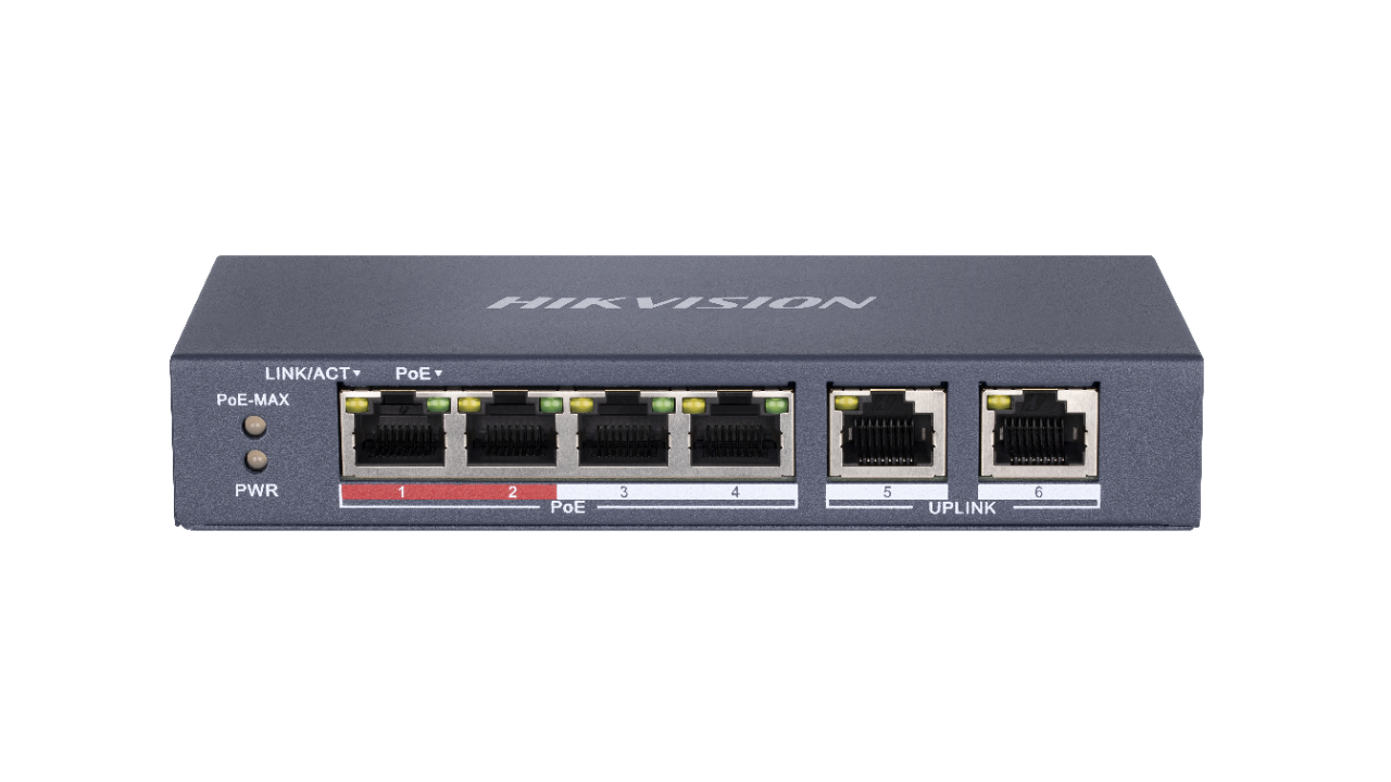SWITCH DS-3E0106P-E-M, "DS-3E0106P-E-M" (timbru verde 2 lei)