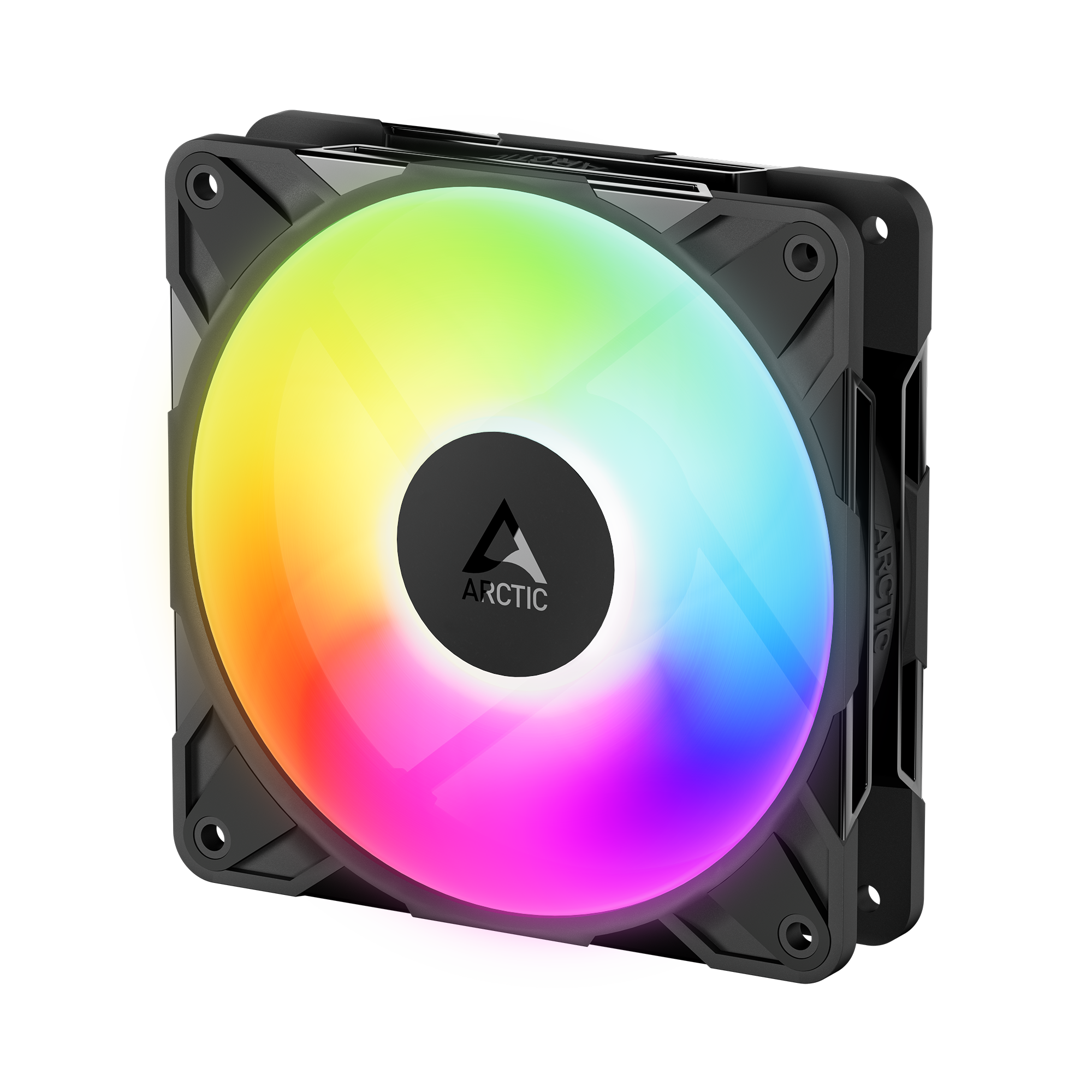 Ventilator Arctic "P12 Pro Reverse A-RGB", 120mm, 400 - 2500 rpm, FDB, 110 cfm, 4-Pin Fan Plug + 4-Pin Socket, negru, "ACFAN00322A" (timbru verde 0.18lei)