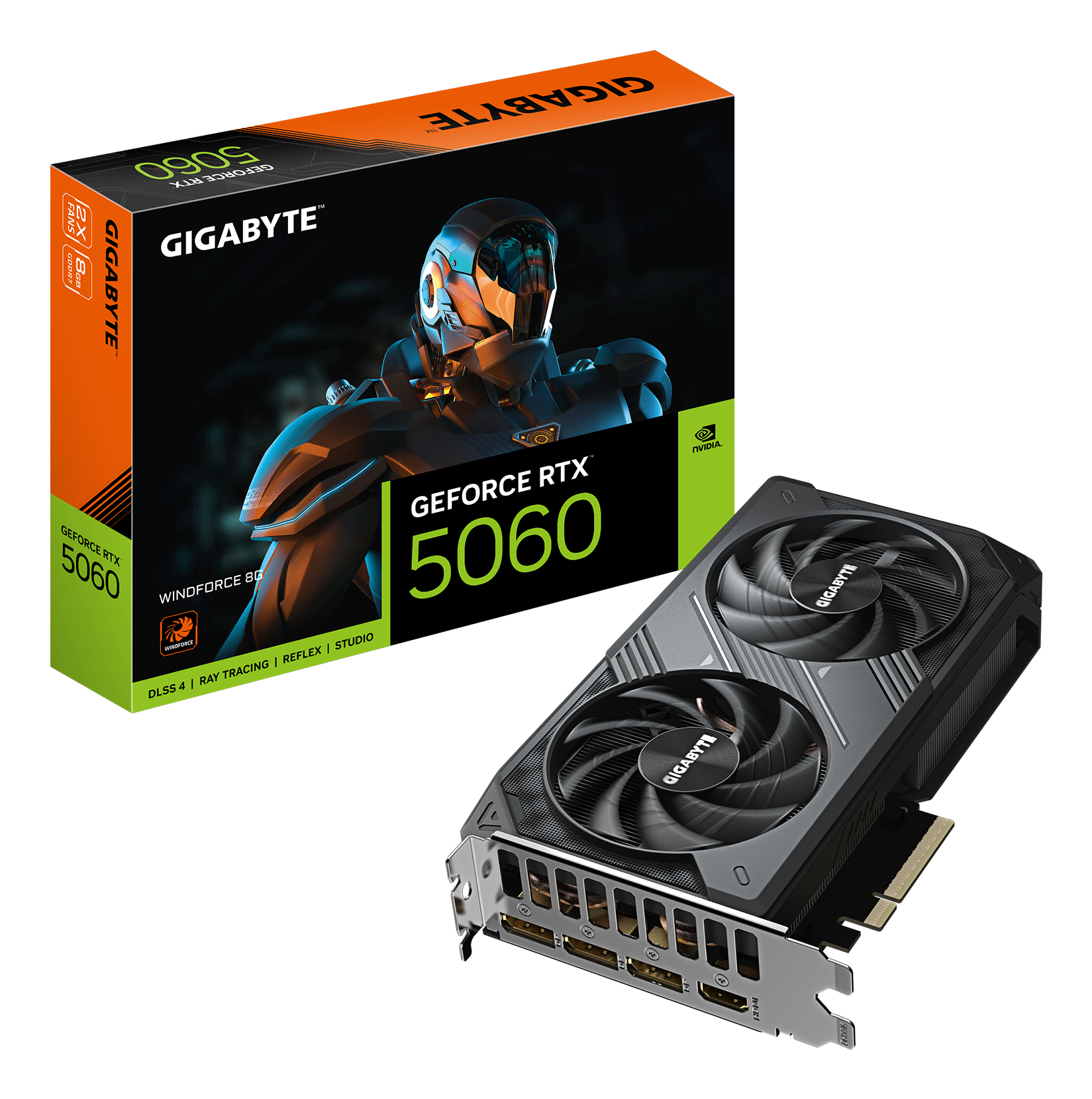 GIGABYTE GeForce RTX 5060 WINDFORCE 8G, GDDR7, 128 bit, Negru "N5060WF2-8GD"
