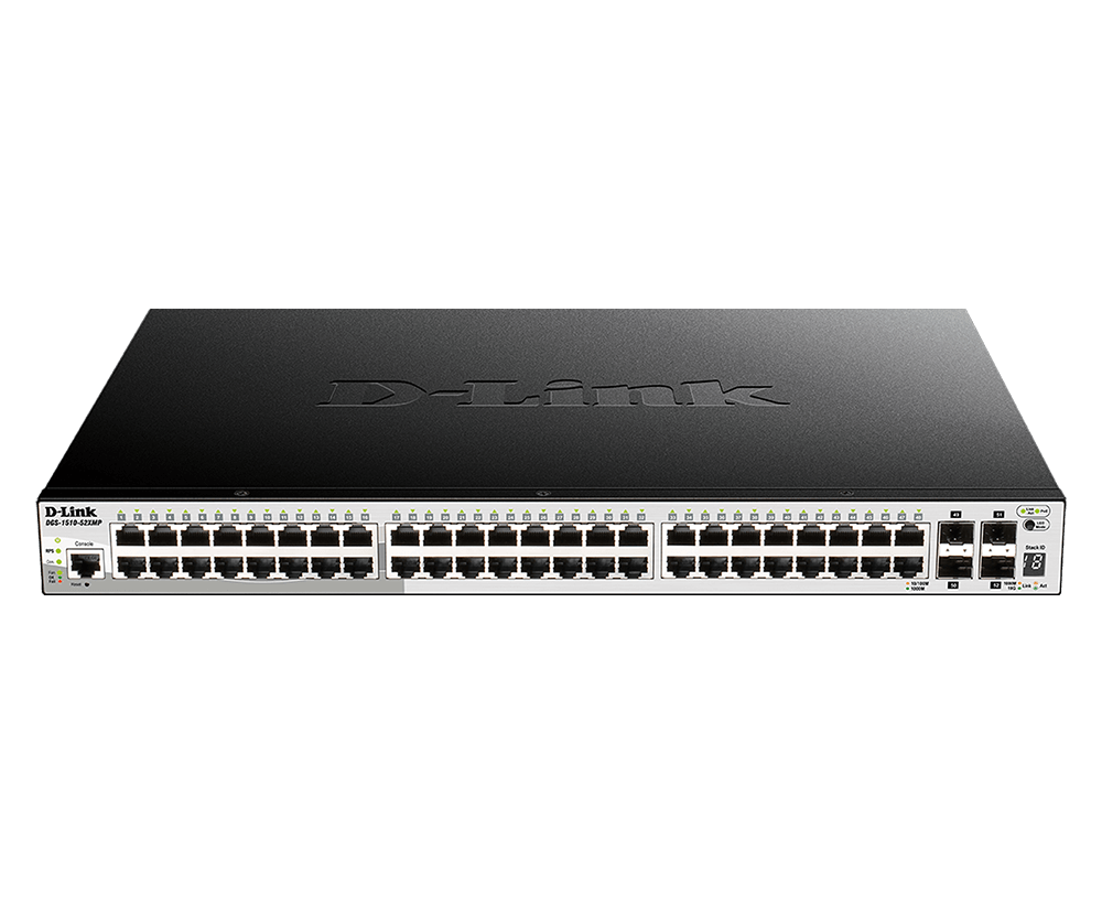 SWITCH POE D-Link, Gigabit x 48 POE, SFP+ x 4, 802.3at, Stackable Smart Managed, rackabil, carcasa metalica, "DGS-1510-52XMP" (timbru verde 10 lei)