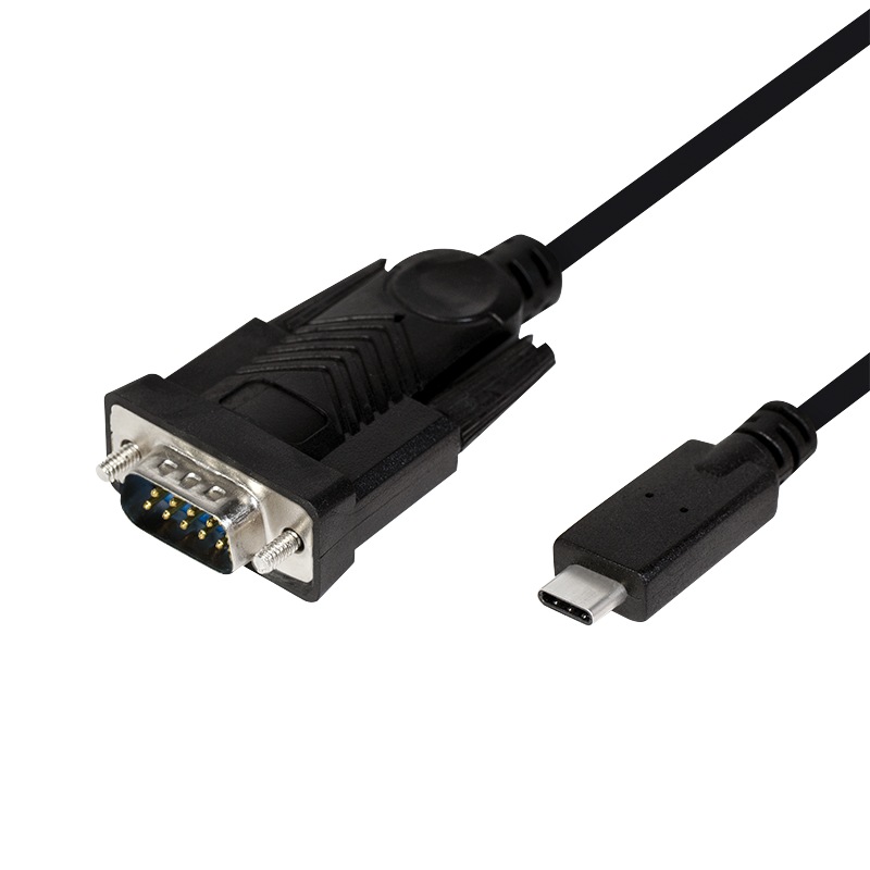 CABLU USB LOGILINK adaptor, USB 2.0 Type-C (T) la Serial DB9M (9-pin)(RS232)(T), 1.2m, negru, "AU0051" (timbru verde 0.08 lei)