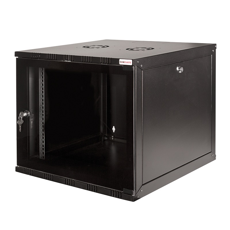 CABINET 19" LOGILINK 6U 540x400mm, fixare pe perete, Flatpack (dezasamblat), Black, usa sticla cu blocare, otel 1.5mm, sarcina maxima 50Kg, "W06A40B"