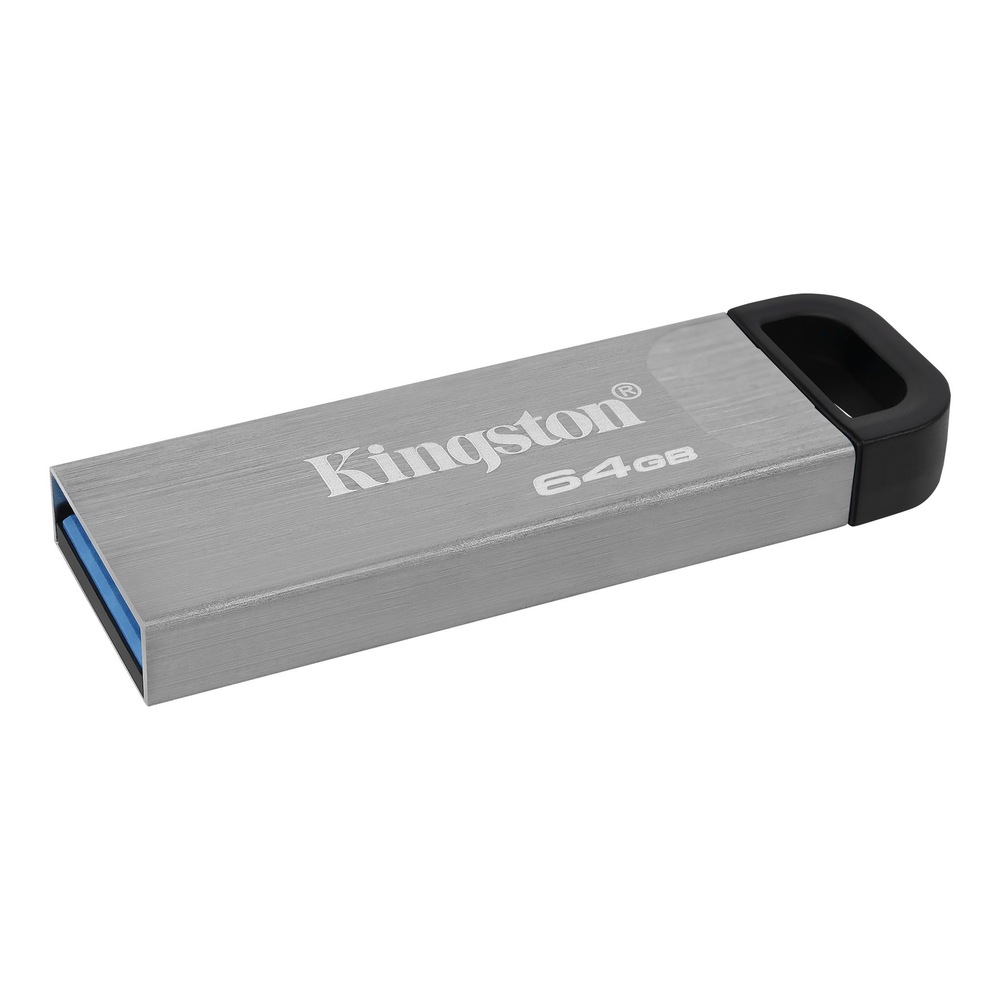 MEMORIE USB 3.2 KINGSTON 64 GB, clasica, carcasa metalic, argintiu, "DTKN/64GB" (timbru verde 0.03 lei)