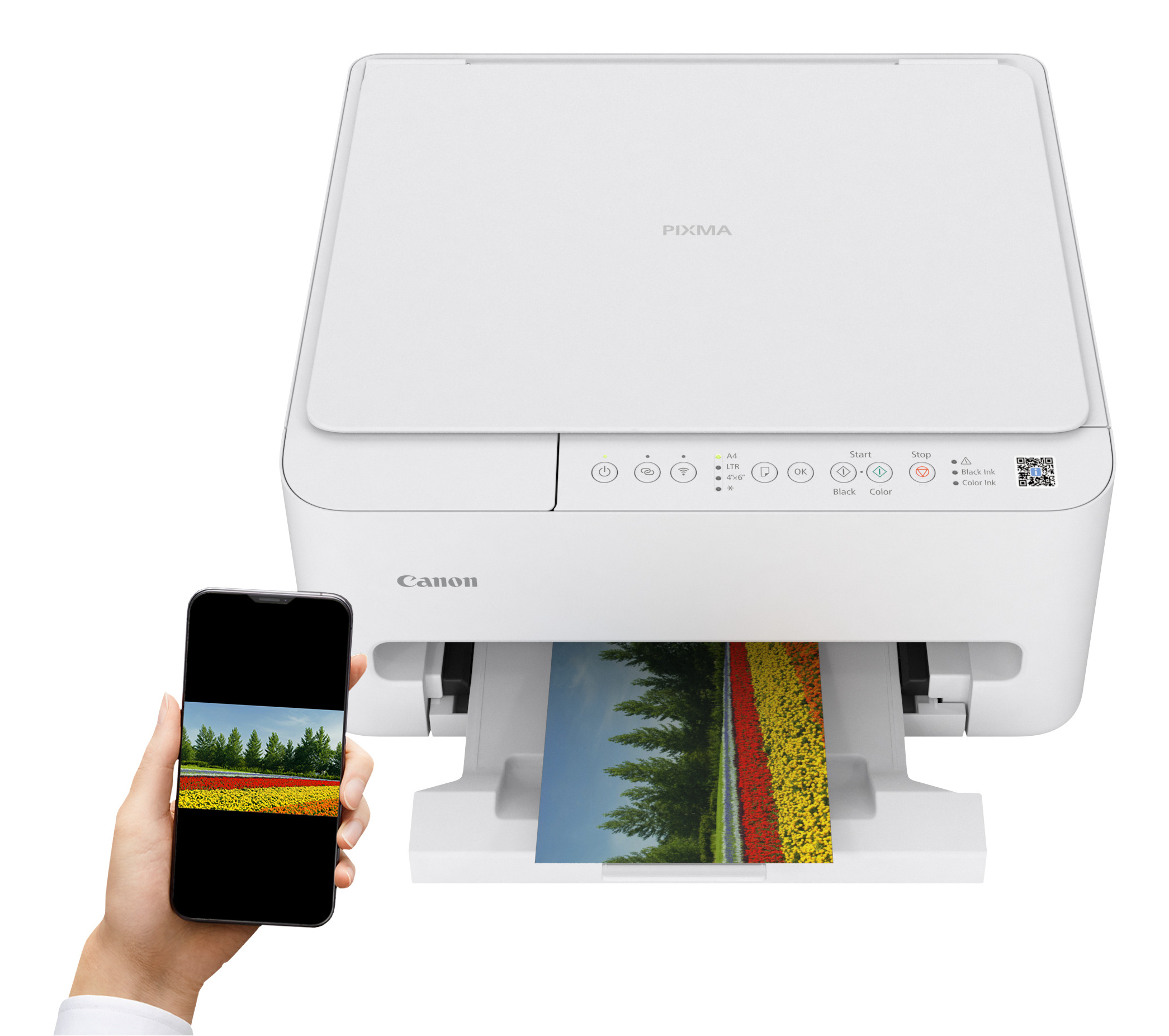 Multifunctional InkJet Color Canon TS4150I, A4, Functii: Impr.|Scan.|Cop., Viteza de Printare Monocrom: 14ppm, Viteza de printare color: 9ppm, Conectivitate:USB|WIFI, Duplex:Da, ADF:Nu(incl.TV 12lei), White, "7181C006AA" - imagine 7