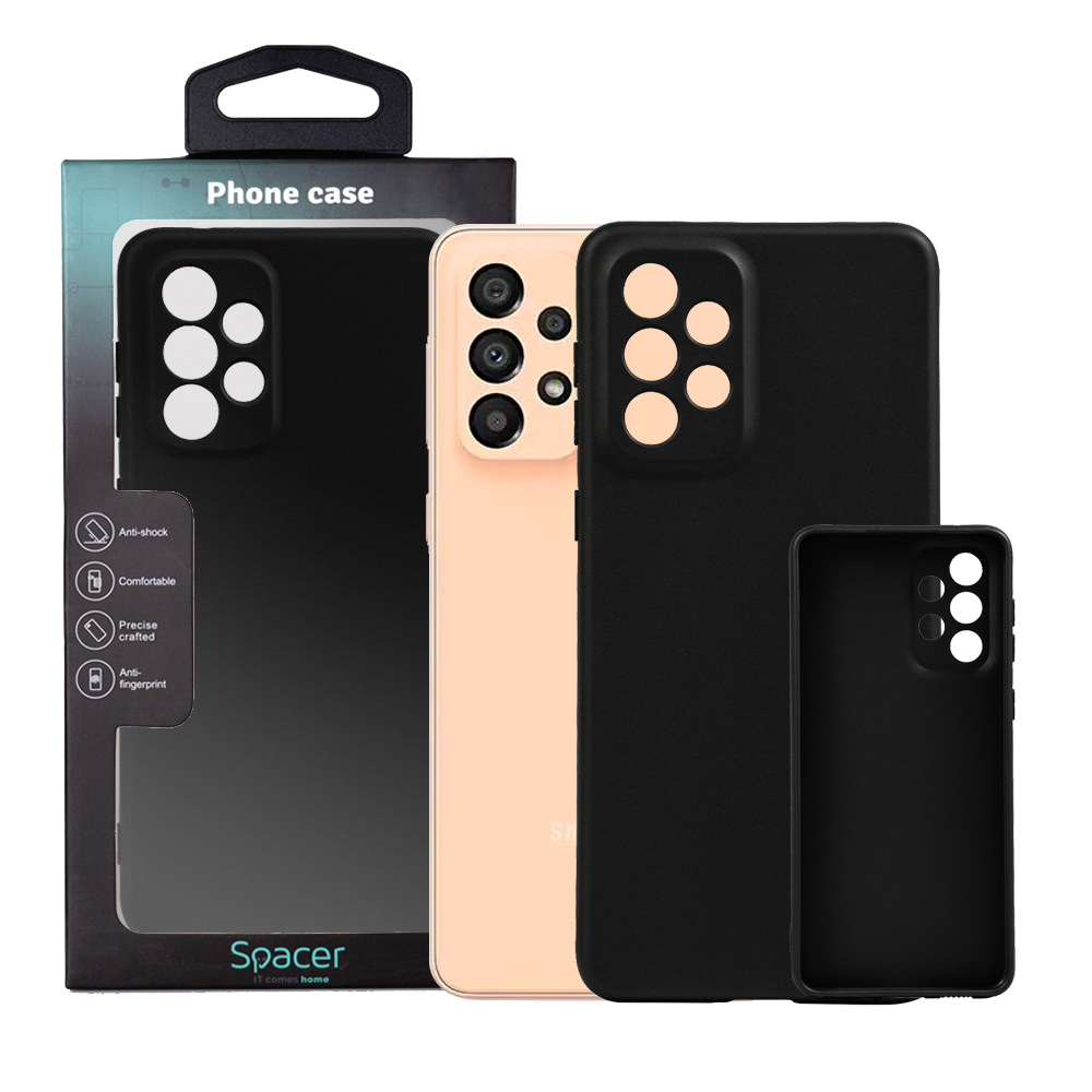 Husa Samsung Galaxy A33 Spacer, negru, grosime 1.5mm, material flexibil TPU "SPPC-SM-GX-A33-TPU"