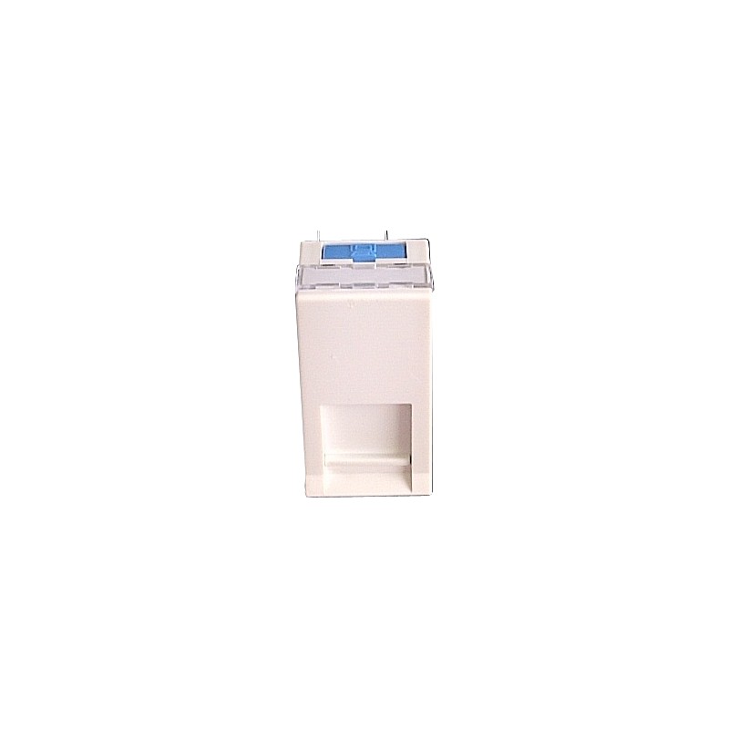 Conector 22.5 x 45 inclinat, adaptor pentru conector Keystone, cu usita protectie praf, alb, (compatibil Legrand Mosaic) - Molex "MLG-00037-02"